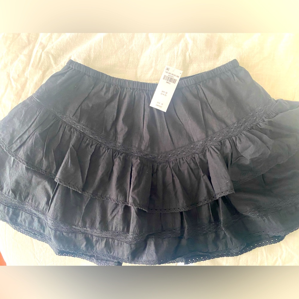 NWT SZ S Abercrombie drop waist tiered mini skirt ruffled